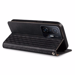 Magneetti hihna Kotelo Asia Xiaomi Redmi Note 11 Pro pussi lompakko + Mini Lanyard riipus Musta
