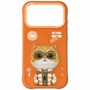 Nimmy Cool&Cute 2.0 Kissa Suojakuori iPhone 17 Pro - oranssi