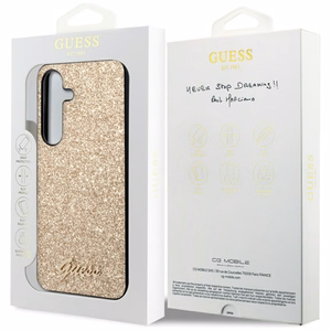 Guess Glitter Script case for Samsung Galaxy S24 - gold