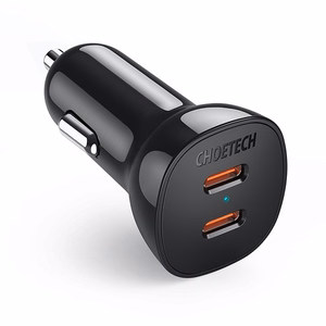 Laturi CHOETECH 2xUSB-C: 12-24 V, 40 W, QC3.0 + PD