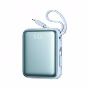 Varavirtalähde POWER BANK Joyroom (JR-PBF27) 10000mAh (1xType-C; 22.5W) + type-C ja lightning kaapeli, sininen