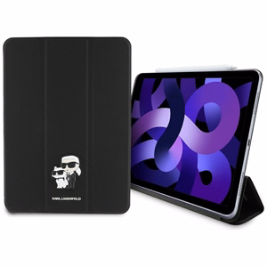 Karl Lagerfeld Saffiano Magneettinen Karl & Choupette iPad Air 11" 2024 Book Cover Suojakuori - Musta
