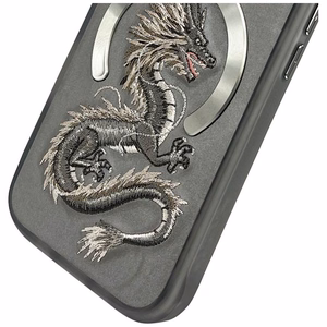Nimmy Dragon MagSafe Suojakuori iPhone 16 Pro:lle - harmaa