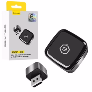 Blavec Sovitin Carplay Android Auto langaton BCP-03 - Bluetooth Wifi USB + sovitin Type C (CPAABCP03-BWUB) musta