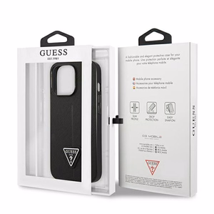 Guess GUHCP14LPSATLK iPhone 14 Pro 6.1" musta/musta kovakotelo SaffianoTriangle logo