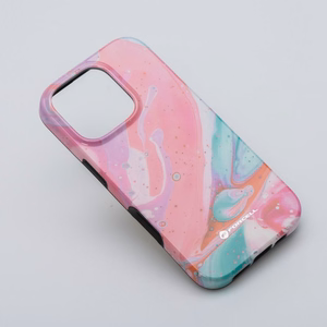 Suojakuori iPhone 16 PLUS:lle Forcell F-Protect Mirage MagSafe-yhteensopiva Military Drop-Test vaaleanpunainen marmori