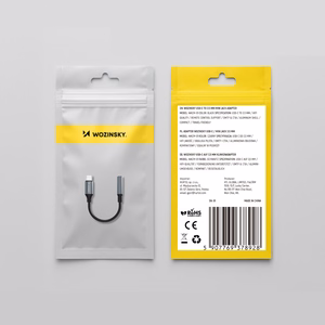Wozinsky WACM-01 USB-C Sovitin - 3.5mm Mini Jack - Musta