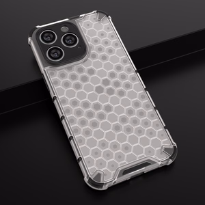 Honeycomb tapauksessa iPhone 14 Pro panssaroitu hybridi suojus musta