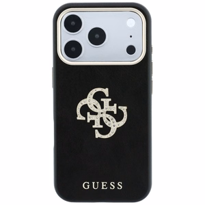 Guess Smooth & Big Strass Logo -suojakuori iPhone 18 Pro / 17 Pro – musta