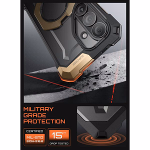 Supcase UB Grip Mag MagSafe Suojakuori Samsung Galaxy S26:lle - Musta ja ruskea