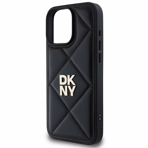 DKNY Quilted Stack Logo iPhone 16 Pro:lle Suojakuori - Musta