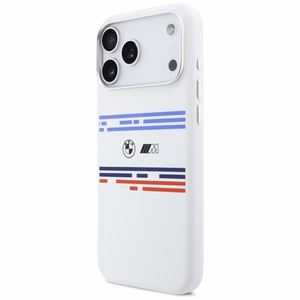 BMW M Silicon Horizontal Line MagSafe Suojakuori iPhone 17 Pro Maxille - Valkoinen