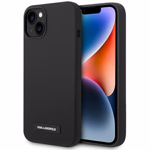 Karl Lagerfeld KLHMP14MSLMP1K iPhone 14 Plus 6.7 kovakuori musta / musta Silicone Plaque Magsafe