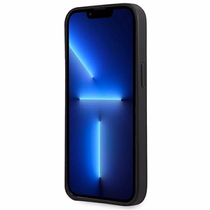 Guess GUHCP13SPSATLK iPhone 13 mini 5,4 "musta / musta kovakotelo SaffianoTriangle Logo