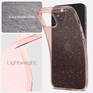 Spigen Liquid Crystal Glitter iPhone 15 Plus Suojakuori - Vaaleanpunainen/Kirkas