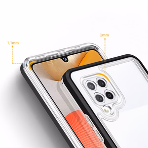 Kirkas 3in1 Asia Samsung Galaxy A42 5G Frame Gel Cover Musta