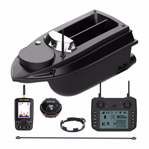 Flytec V030 Fishfinder GPS -syöttivene kaikuluotaimella, 20 000 mAh akku myydään erikseen, musta