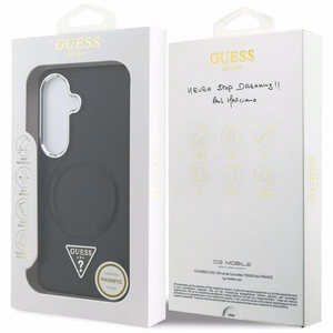 Guess Suojakuori Embossed Ring Triangle Logo MagSafe Samsung Galaxy S26:lle musta