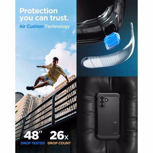 Spigen Tough Armor -suojakuori Samsung A37 5G:lle musta