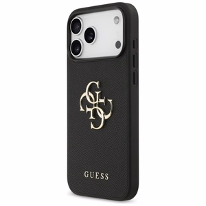 Guess Grained Big 4G & Classic Logo Suojakuori iPhone 17 Pro Maxille - musta