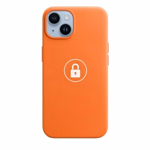 Puhelimen suojakuori Leather Case v2 iPhone 14:lle, oranssi, pakkauksessa