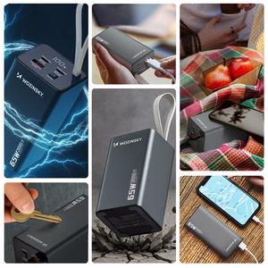 Powerbank Wozinsky K65+ 65W 30000mAh 2x USB-C, 1x USB-A 65W - harmaa