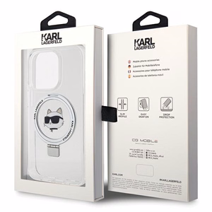 Karl Lagerfeld KLHMP15XHMRSCHH iPhone 15 Pro Max 6.7" white/white hardcase Ring Stand Choupette Head MagSafe