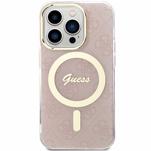 Guess IML 4G MagSafe Suojakuori iPhone 15 Pro:lle - vaaleanpunainen