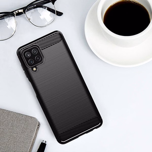 Carbon Case Flexible Cover TPU Case for Samsung Galaxy A22 4G black