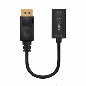 Savio sovitin DisplayPort (M) v1.2 - HDMI A (F) v1.4, 4K, AK-62