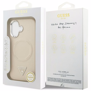 GUESS Triangle Logo MagSafe -suojakuori iPhone 17 - beige