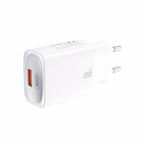 XO seinälaturi CE19 QC 18W 1x USB, valkoinen + USB-C-kaapeli