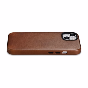 iCarer Öljyvaha Premium Nahkakotelo iPhone 14 Plus Magneettinen nahkakotelo MagSafe ruskea (WMI14220703-RB)