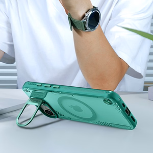 Nillkin Iceblade Prop Magneettinen Suojakuori jalustalla iPhone 16e / 17e:lle - vihreä