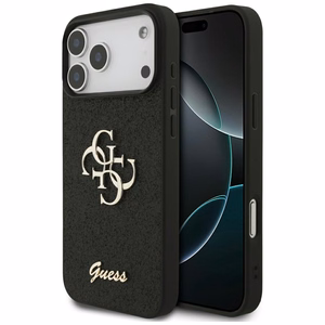 Guess Fixed Glitter Big 4G suojakuori iPhone 17 Pro Max - musta