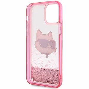 Karl Lagerfeld KLHCP12MLNCHCP iPhone 12 / 12 Pro 6.1" vaaleanpunainen/vaaleanpunainen kovakuori Glitter Choupette Head