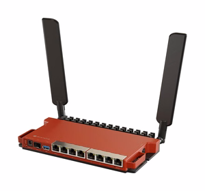 Langaton reititin MikroTik Wi-Fi 6 IEEE 802.11ax USB 3.0 8x10/100/1000M 1xSFP 2 antennia L009UIGS-2HAXD-IN