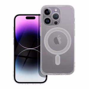 Suojakuori iPhone 14 PRO:lle Clear Mag Cover (STR / CAMERA PROTECTION) yhteensopiva MagSafen kanssa läpinäkyvä