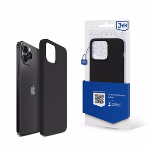 3mk Silicone Case iPhone 12 Pro Max:lle - musta