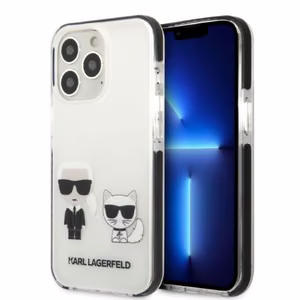 Karl Lagerfeld KLHCP13LTPEKCW iPhone 13 Pro / 13 6.1" kovakuori valkoinen/valkoinen Karl&Choupette