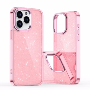 Glitter Suojakuori iPhone 16:lle - Vaaleanpunainen glitterilla