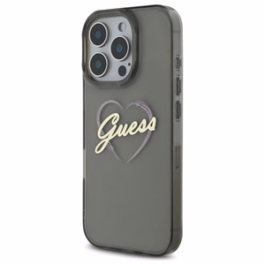 Guess IML Heart Suojakuori iPhone 16 Pro:lle - musta
