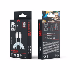 Maxlife MXUC-06 -kaapeli USB-C - USB-C 1,0 m 20W sininen nylon