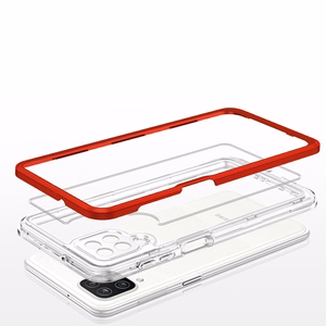 Kirkas 3in1 asia Samsung Galaxy A22 4G kehys geelisuojus punainen