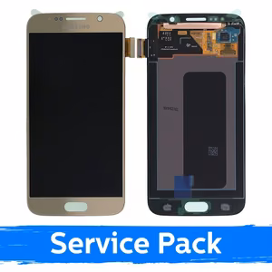 LCD-näyttö yhteensopiva Samsung G920 S6 kultainen (Service Pack)
