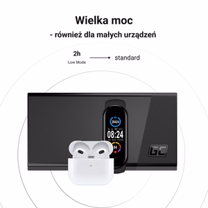 Green Cell GC PowerPlay 20S -varavirtalähde, 20 000 mAh, 22,5 W, PD, USB-C, pikalataus, Panther Black