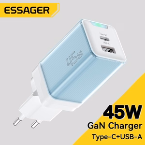 Laturi Essager Zhiqi GaN Vaaleansininen 45W (PD / QC3.0)