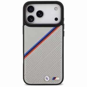 BMW M Tricolor Metal Logo MagSafe Suojakuori iPhone 17 Pro Max:lle - Harmaa