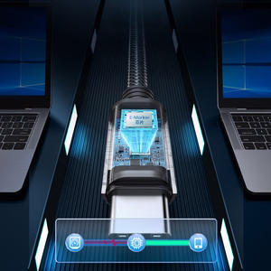Orico LDC2C USB-C–USB-C PD -kaapeli LED-näytöllä, 100 W, 480 Mbps, 2 m, 2 kpl – musta