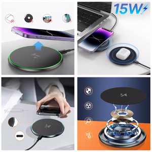 Wozinsky WLI-01Y 15W Qi Induktiivislaturi USB-C Kaapelilla - Musta